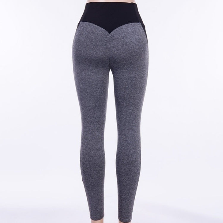 Contrasting Color Stitching High-waist Hip-lifting Yoga Leggings Women