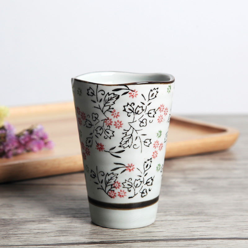 Japanese Creative Ceramic Mug Cherry Blossom Tea Cup Ceramic Water Cups Drinkware