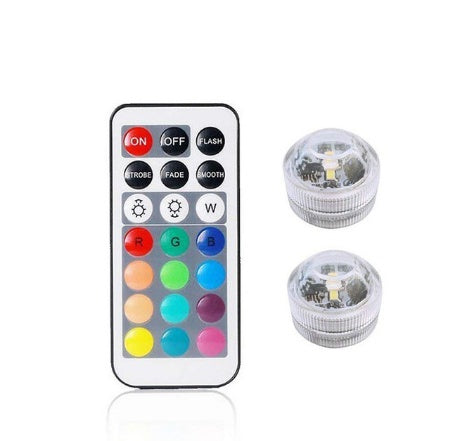 3CM waterproof remote LED diving light, diamond twist, RGB + white.