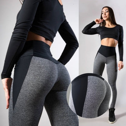 Contrasting Color Stitching High-waist Hip-lifting Yoga Leggings Women