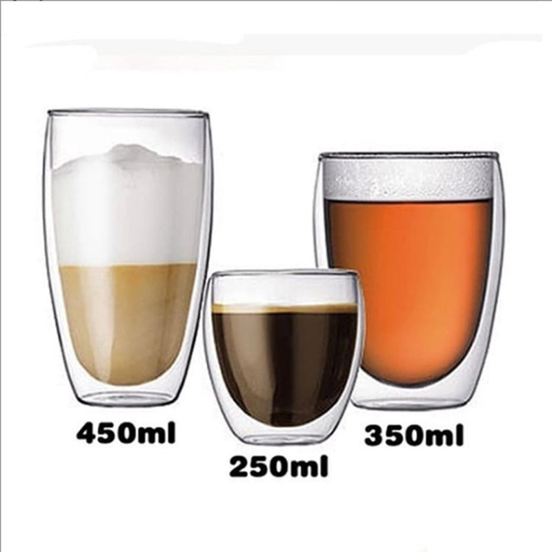 Creative Egg-Shaped Double-Layer Insulated Glass Water Beer Coffee Cup Set Transparent Drinkware