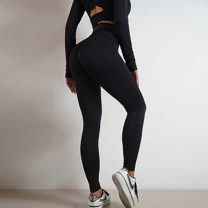 Seamless Yoga Pants Sports Gym Fitness Leggings Or Long Sleeve Tops Outfits Butt Lifting Slim Workout Sportswear Clothing