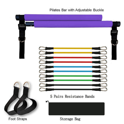 Fitness Yoga Pilates Bar Portable Gym Accessories